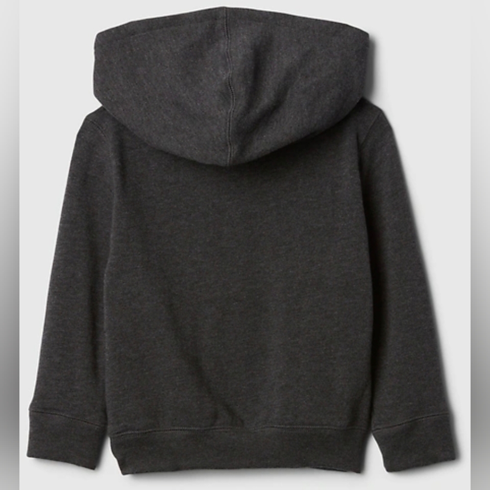 GAP Baby' Relaxed Logo Charcoal Zip Hoodie, Size 6-12m, New - Picture 2 of 3
